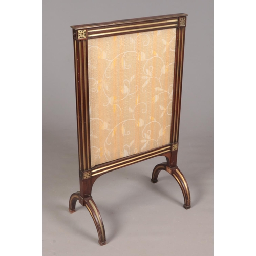 356 - A Regency inlaid mahogany silk fire screen.