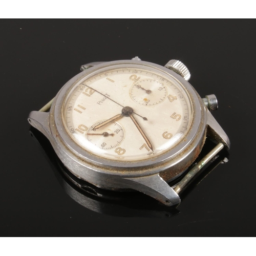 A vintage stainless steel Piaget chronograph watch head. Leonidas