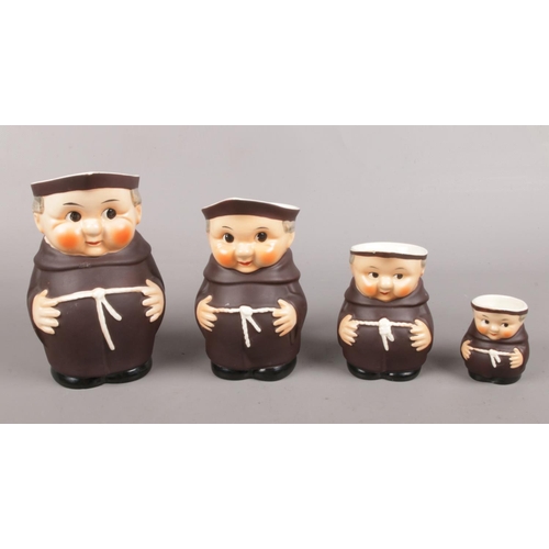 118 - A set of 4 Goebel graduated jugs formed as monks.