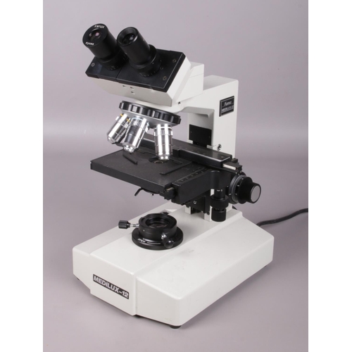 A Kyowa Medilux-12 microscope, with A4, A10, A40 and A100 objectives.