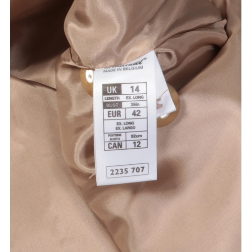 494 - Two ladies camel coats. To include a size 14 vintage Marks and Spencer full length coat and a approx... 
