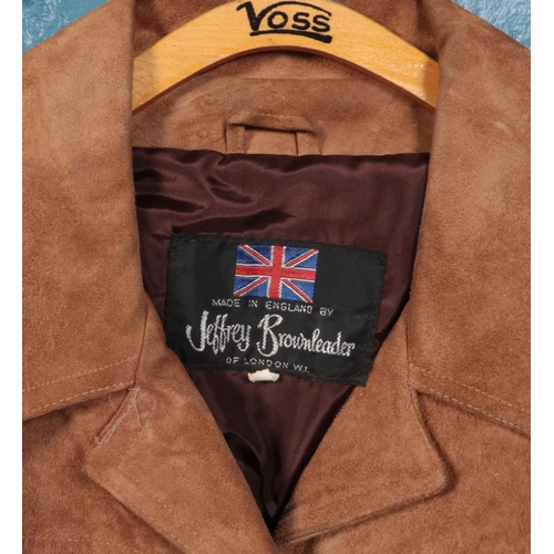 496 - Two swede jackets. To include a Jeffery Brownleader of London jacket size 14 and Bowen & Wright sued... 