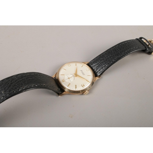 380 - A vintage Gents Accurist mechanical wristwatch, with 9ct gold front and back and 21 jewel Swiss move... 