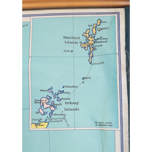 312 - A large George Phillip and Sons linen bound map of Great Britain and Ireland. H: 176cm. W:118cm.