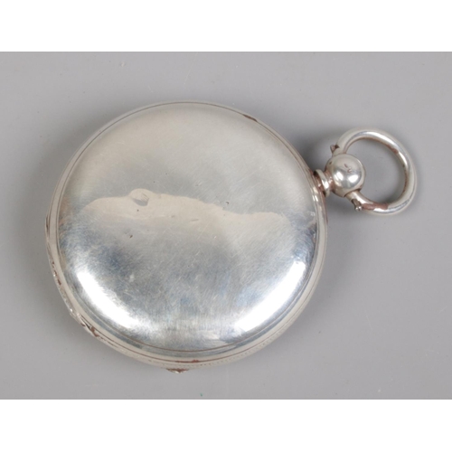 357 - A Victorian silver full hunter fusee pocket watch. Assayed London 1879.