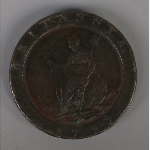 433 - A 1797 George III wheel penny.