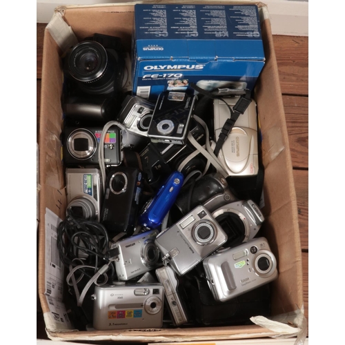 175 - A box of digital cameras, together with a collection of Kodak digital printing equipment.