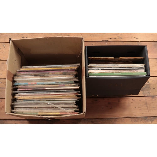 178 - A large box and carry case of vinyl records. To include David Bowie, Blondie, Pink Floyd, The Kinks ... 