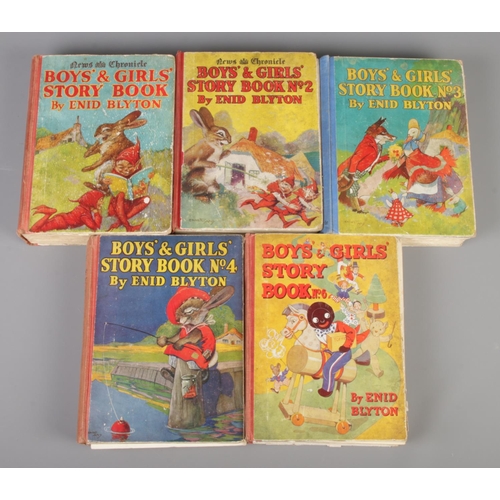 258 - Five volumes of Enid Blyton's 'Boys' & Girls' Story Book; Volumes 1-4 and 6, published by the News C... 