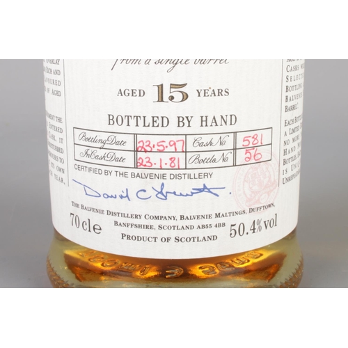 59 - The Balvenie, Single Barrel Malt Scotch Whisky, aged 15 years. Cask Date: 23/01/81, Bottle Date: 23/... 