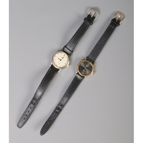 382 - Two ladies quartz wristwatches; to include an Omega De Ville, and Longines.