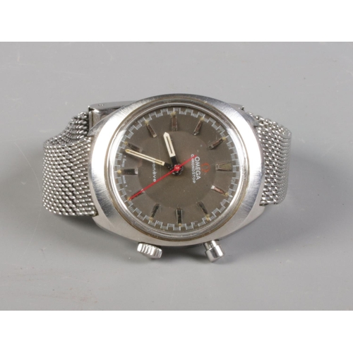 133 - A gents stainless steel Omega Chronostop manual wristwatch. In original box.