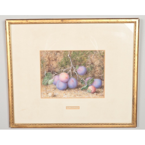 178 - William B. Hough (1819-1897) a pair of gilt framed watercolours, still life fruit. 18cm x 25cm.