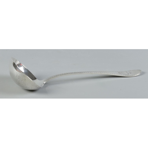 30 - A Victorian silver ladle. Assayed Sheffield 1900 by Walker & Hall. 31cm. 266g.