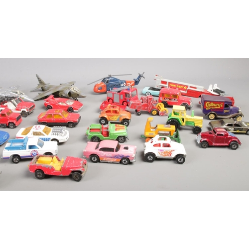 146 - A quantity of die cast vehicles. To include Majorette -Lamborghini, BMW, Jeep, Citroen CX, Hotwheels... 