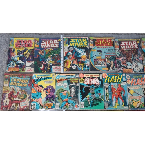 190 - A selection of vintage marvel comics from 1970's. To include Star Wars Weekly no 2-7 &12, The Incred... 