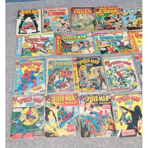 193 - A selection of Marvel Spider-man and Savage Sword of Conan comics from 1970's . To include Super Spi... 