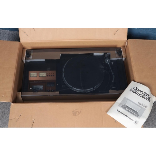 223 - A boxed Panasonic SG-5090 AM-FM stereo music centre. To include a pair of Panasonic speakers (SB 39 ... 