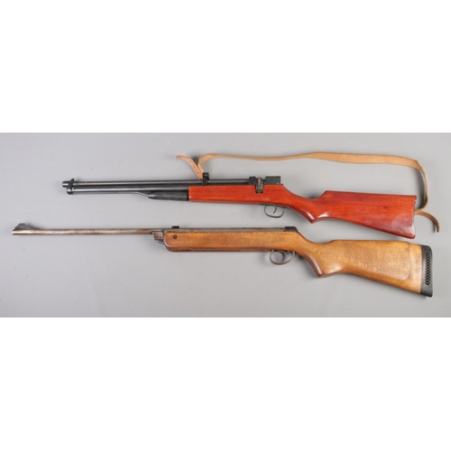 92 - A BSA Meteor 0.22 Caliber break barrel air rifle, together with an unmarked under-lever rifle (not f... 