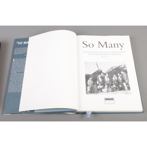 95 - A collection of vintage books. To include 'So Many' A folio dedicated to all who served with RAF bom... 