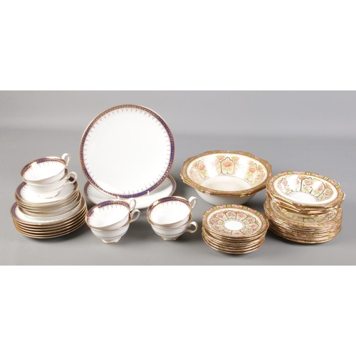 127 - Two bone china part tea services. Includes Royal Albert Court and Copeland Spode.