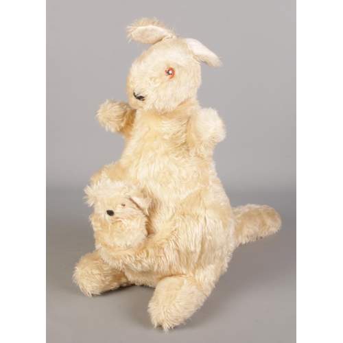 275 - A large kangaroo soft toy with baby in pouch.