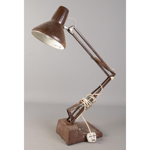 283 - A vintage Swedish anglepoise lamp with enamel shade.