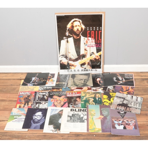 298 - A large quantity of Eric Clapton ephemera. Includes Journey Man Japan Tour, song sheets, magazines e... 