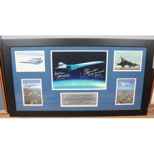 327 - A limited edition Concorde 40th anniversary display along with another Concorde signed print and avi... 