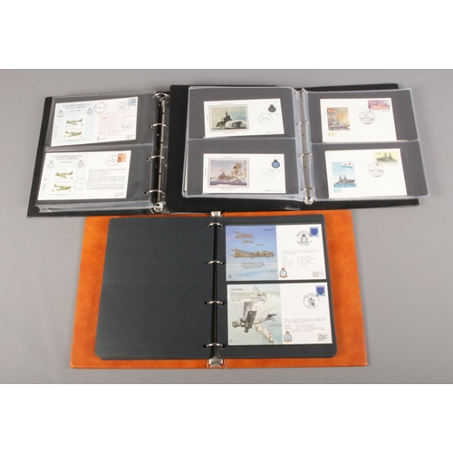 126 - Three albums containing a collection of RAF/Navy forst day covers, many signed and limited edition e... 