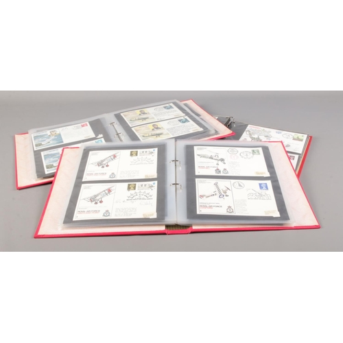 139 - Three albums containing a large quantity of RAF first day covers, including signed and limited editi... 