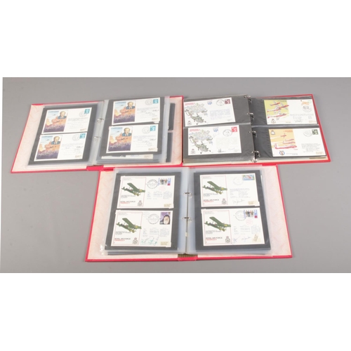 139 - Three albums containing a large quantity of RAF first day covers, including signed and limited editi... 