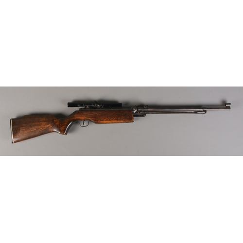 162 - A Relum Tornado .177cal underlever air rifle, with Relum 4x15 scope. Cocks and fires. CANNOT POST.