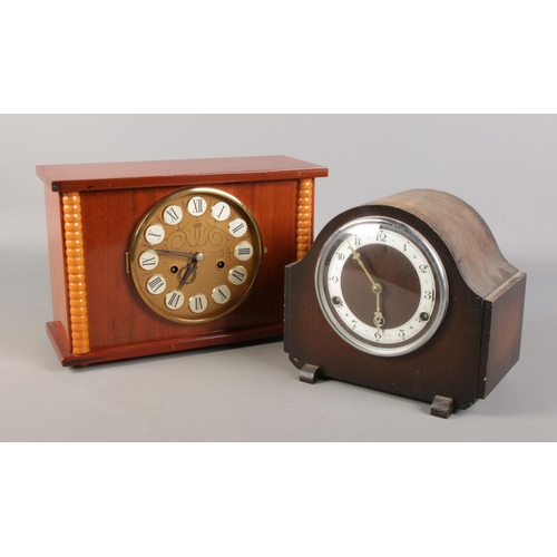 174 - Two mantel clocks. Includes Federal Westminster chime example and a Vega.