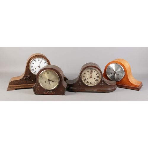 177 - Four wooden cased mantel clocks.