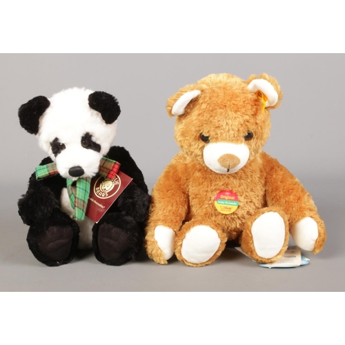 269 - A Steiff 'Cosy Friends' teddy bear with buttoned ear, with Charlie Bears 'Bobble' panda.