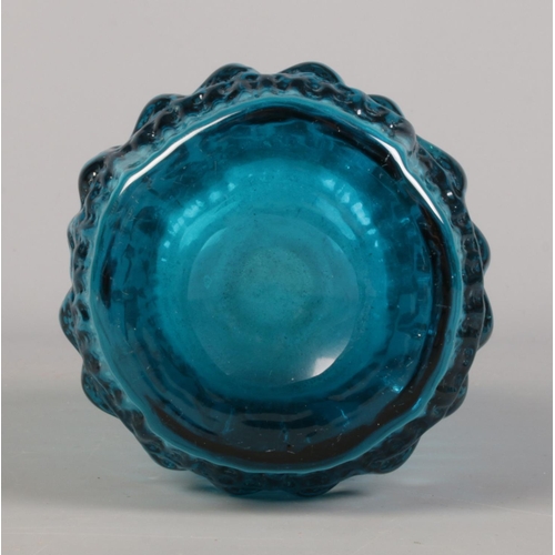 403 - A Geoffery Baxter for Whitefriars narrow neck 'Pineapple' vase in Kingfisher Blue. 18cm high.