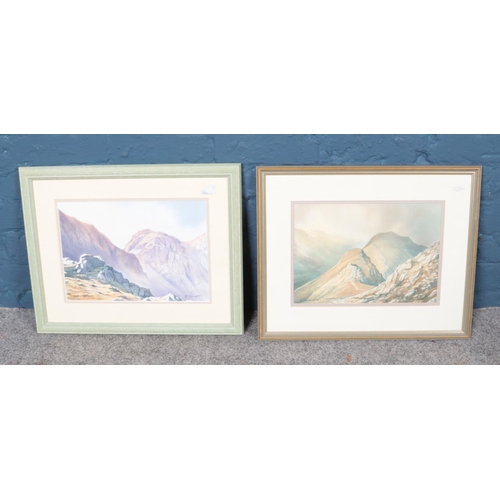 379 - Two framed original John Campbell watercolour landscapes. One depicts Cofa Pike at St Sunday Crag. A... 