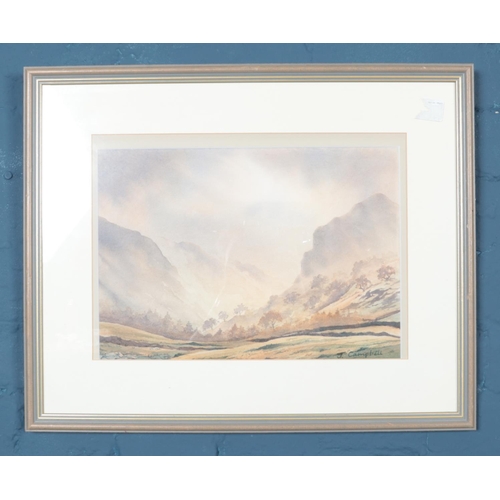 380 - Two original John Campbell framed landscape watercolours. Both framed and signed by the artist. 
H: ... 