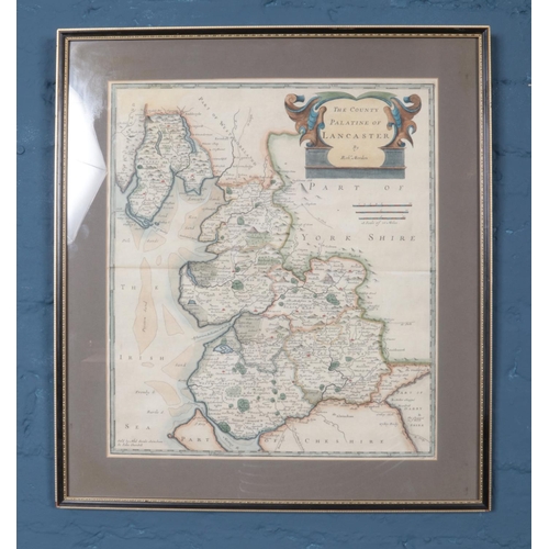 383 - Three engraved maps and one printed example. To include a Robert Morden (1650 -1703) coloured and en... 