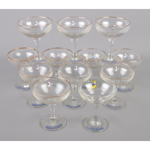 116 - A collection of vintage Babycham drinking glasses (12).