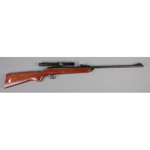 17 - A BSA Meteor 0.22cal break barrel air rifle, fitted with BSA 3-7x20 scope. Cocks and fires. CANNOT P... 