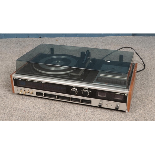 337 - A 1970's Hitachi stereo cassette and record player. Model SDT 3430.