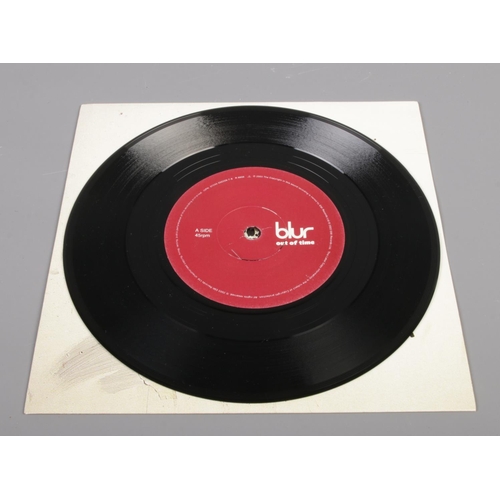 5 - Blur - Out of Time 45rpm vinyl single, with artwork design by Banksy (07243-552229-7-8), in plastic ... 