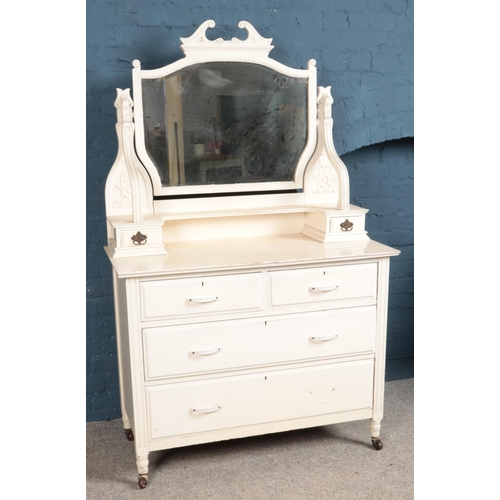 504 - A Victorian painted dressing table. (175cm x 107cm)