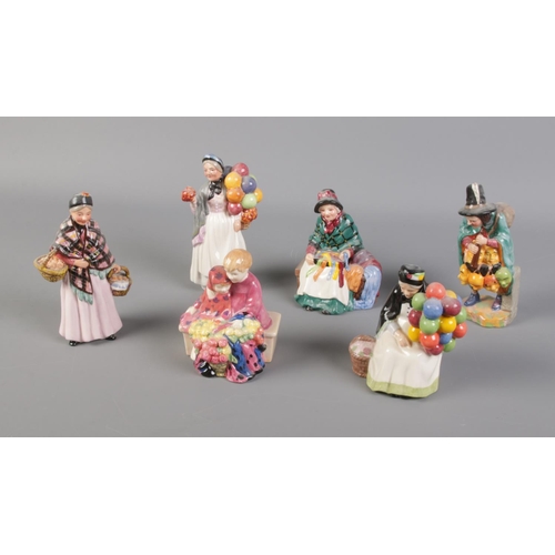 185 - Six Royal Doulton Figures from the Miniature Street Vendors collection in original boxes. To include... 