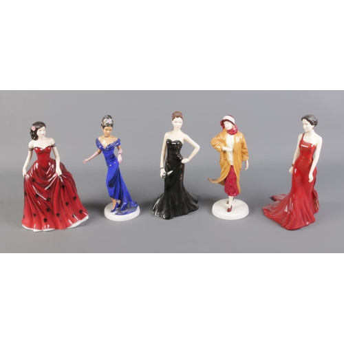 193 - Five Royal Doulton Pretty Lady Figures to include Alicia (HN5484), Naomi (HN4995), Jasmine (HN5483),... 