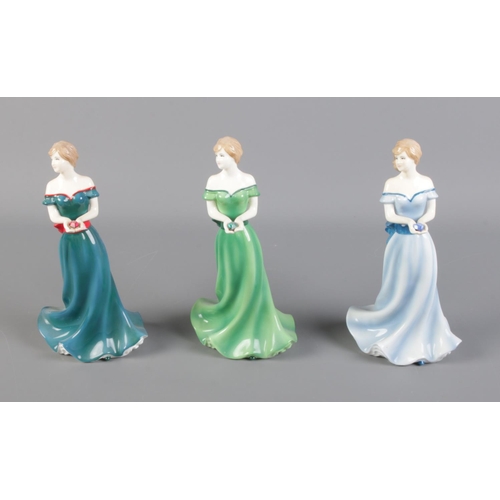 197 - Three Royal Worcester Zodiac Lady figures, boxed. To Include Aries, Taurus and Gemini.