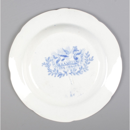 3 - Two early Nineteenth century Brameld 'Opaque China' plates in the camel pattern. Diameter: 13cm.