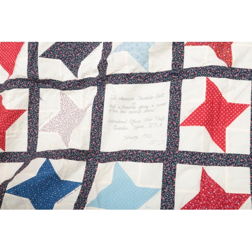 284 - A Friendship Star padded quilt created by 